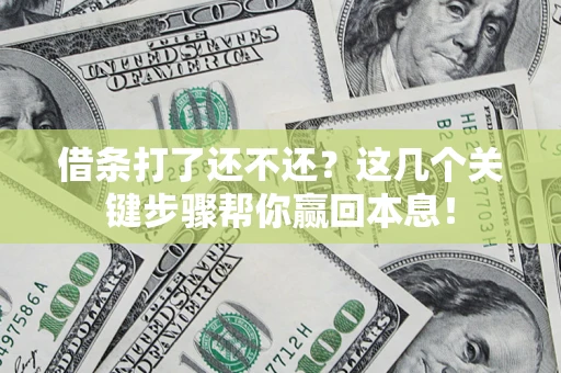 济南借条打了还不还？这几个关键步骤帮你赢回本息！