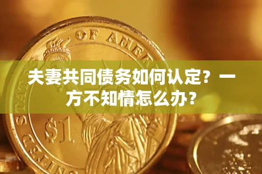 济南夫妻共同债务如何认定？一方不知情怎么办？
